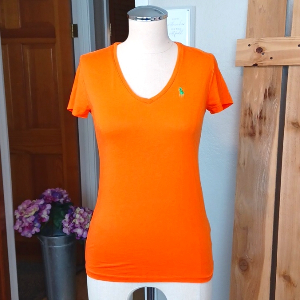 Ralph Lauren Sport Orange Pima Cotton Tee